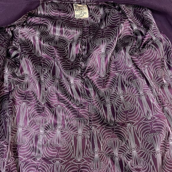 Tulle Anthropologie Purple Wool Blend Collared Lined Overcoat Size Medium M - Picture 5 of 16